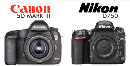 Canon 5D Mark III en Nikon D750